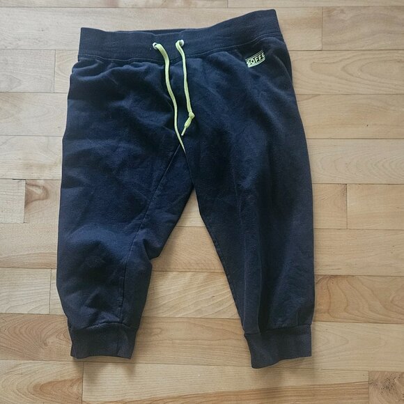 Soffe Crop Sweatpants Black and Neon Green - Medium - Picture 1 of 5